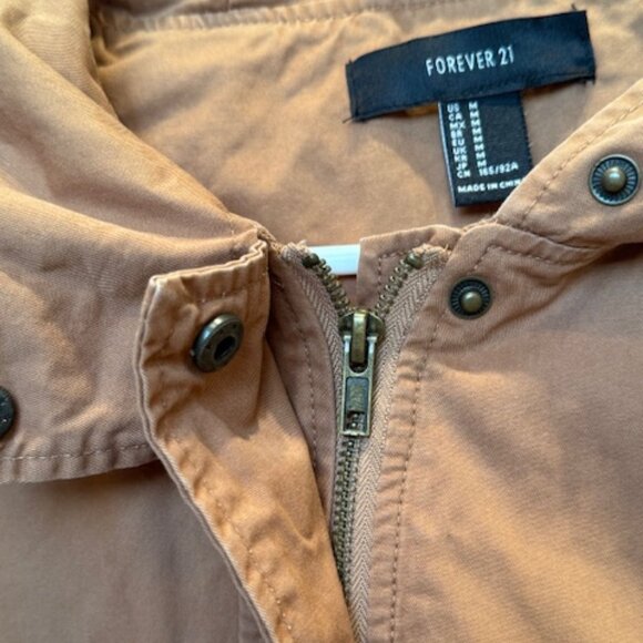 Forever 21 Camel Hooded Anorak Jacket - Women's Medium - Picture 6 of 12